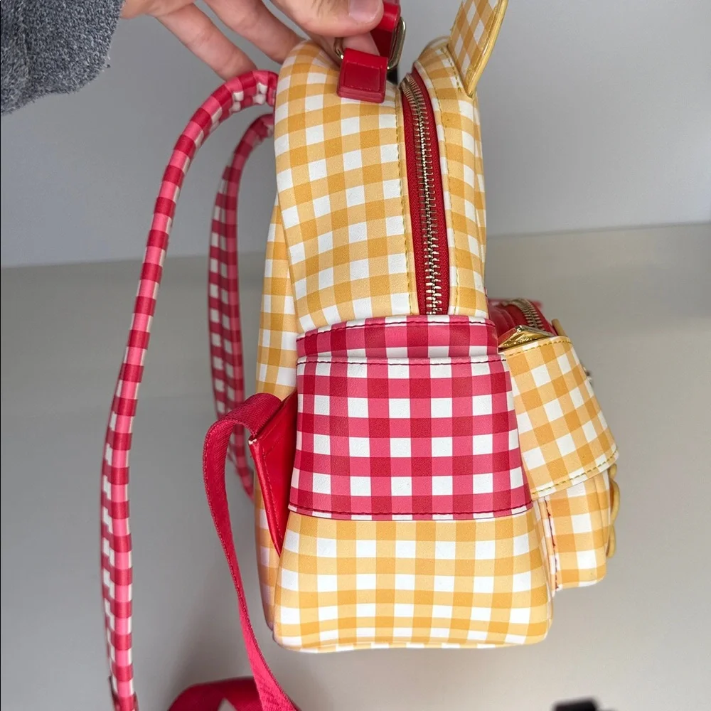 Loungefly Winnie the Pooh Gingham SET backpack AND wallet honey bees purse